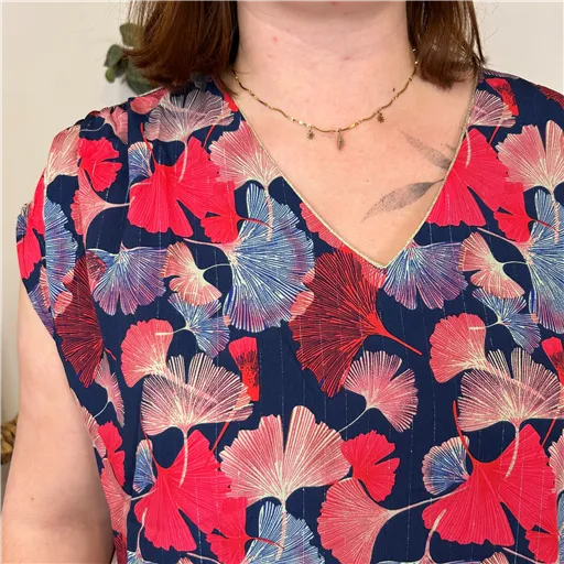 Robe Maëlle Gingko Été Marine - Bleu Clair