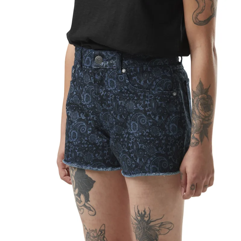 Short en Jean coupe Courte Bleu effet Effet usé Paisley | Femme - Vondutch
