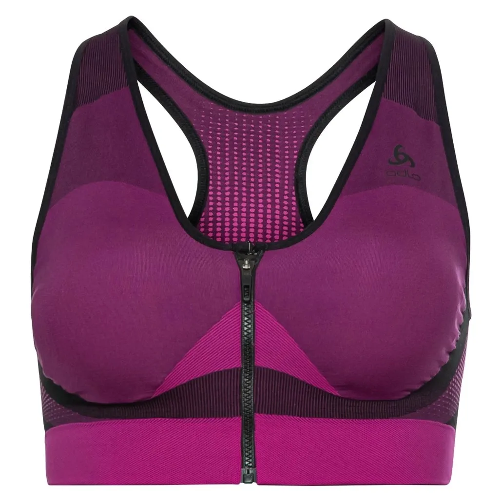 Soutien-Gorge de Sport Odlo Women Sport Bra Seamless High Black Festival Fuchsia