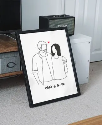 Tablier à poche Couple complice brodé personnalisé
