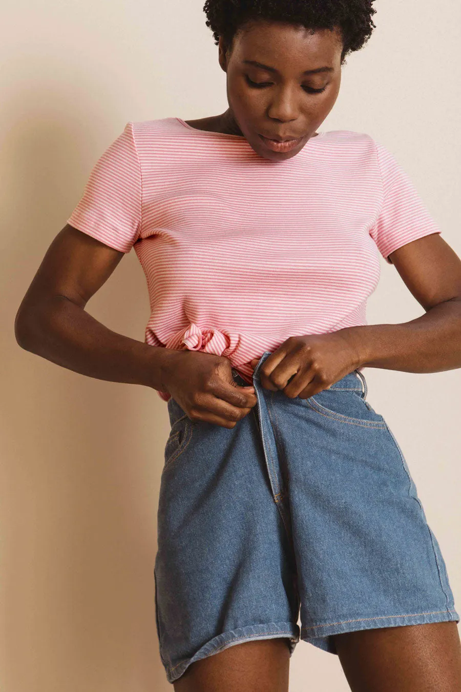 Tee-shirt Jodelle à rayures roses