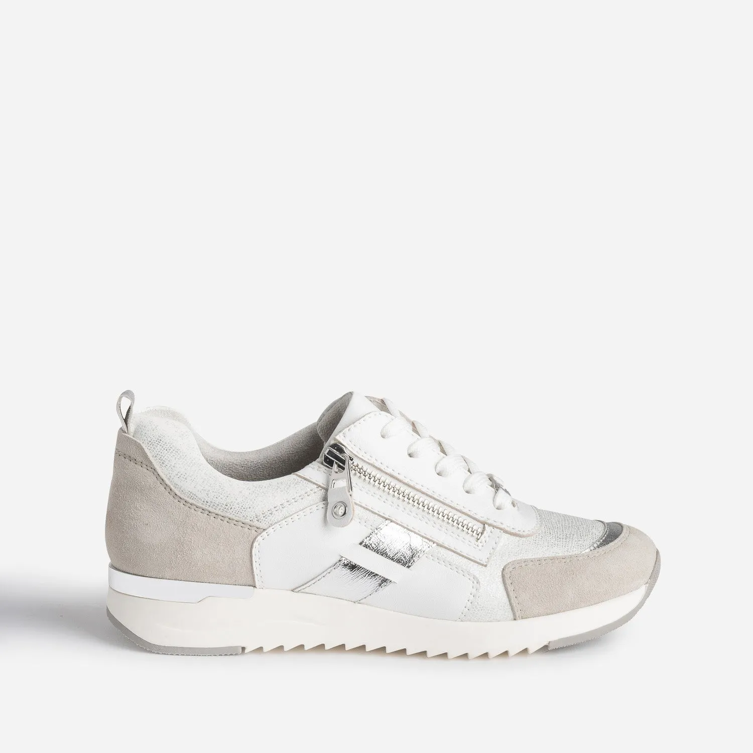Tennis CAPRICE blanche, grise et argent - Baskets / Tennis Femme | ERAM