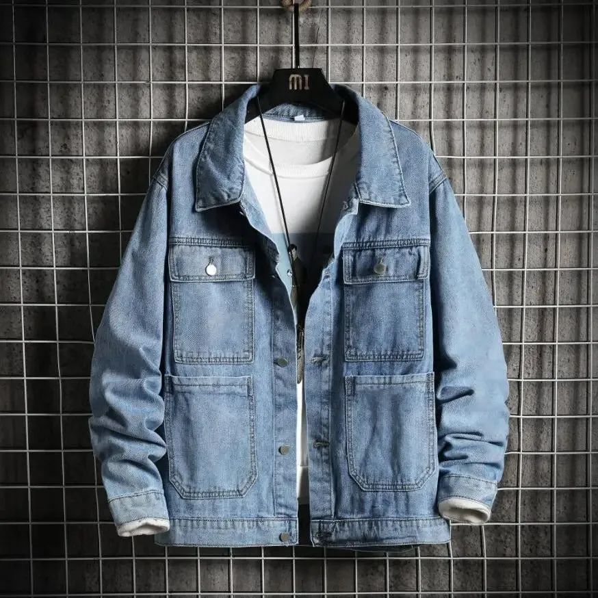 Tiède coupe-vent léger confortable Vestes en jean pour hommes