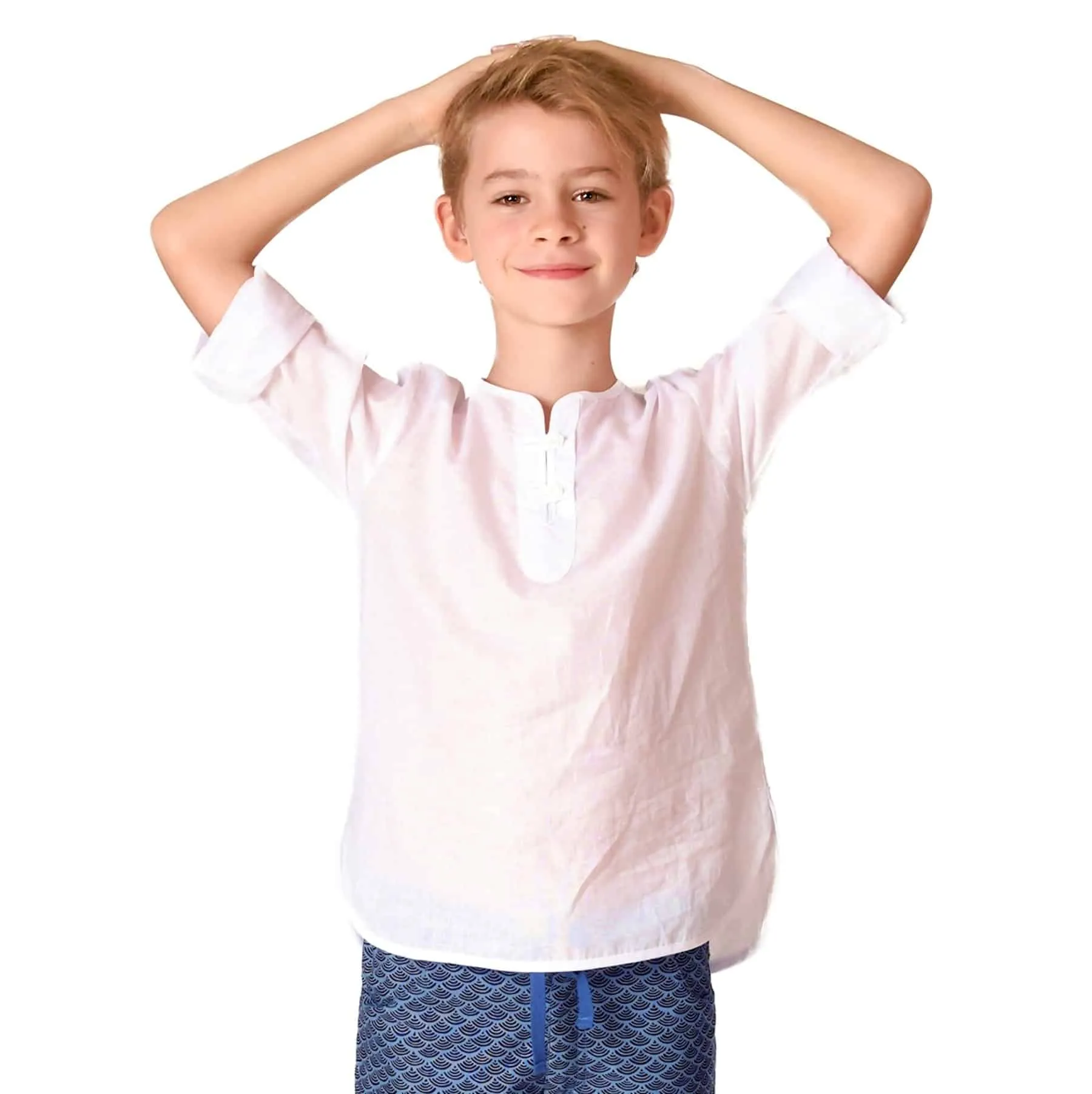 ❤️ Summer shirt boy | white cotton | ROBINSON